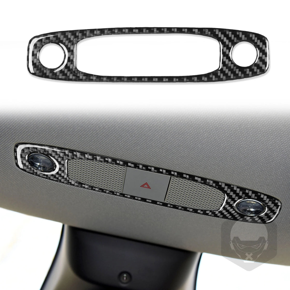For Tesla Model 3 2017-2022 Model Y 2020-2022 Carbon Fiber Interior Front Reading Light Panel Frame Trim Sticker Car Accessories