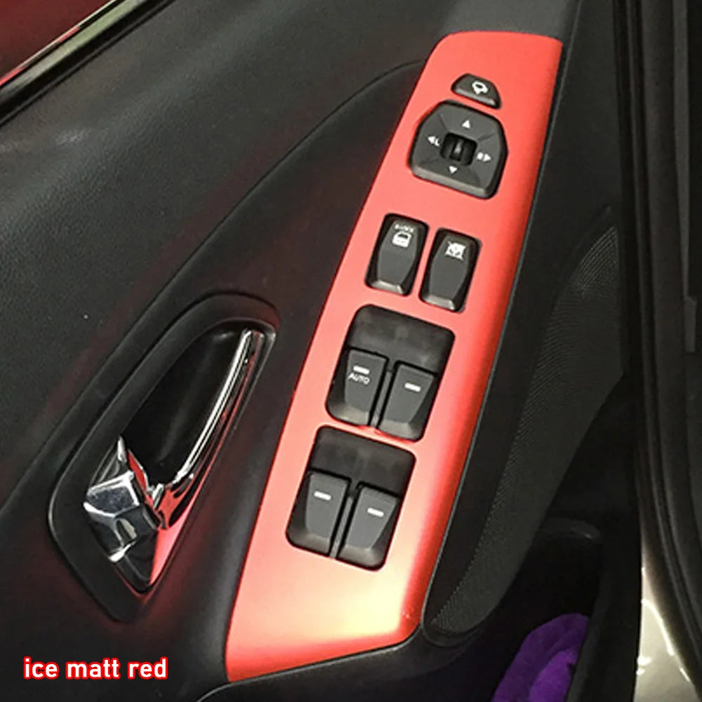 Car Styling Black Carbon Decal Car Window Lift Button Switch