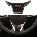 Car Steering Wheel Carbon Fiber Pattern Trim Si Emblem ABS S