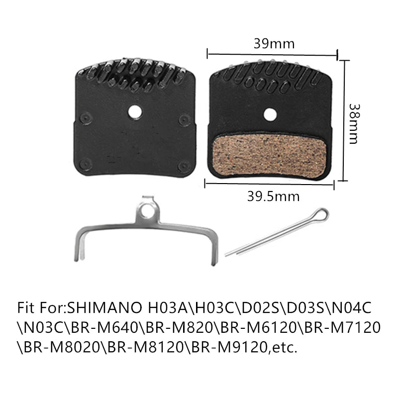 Bicycle Ceramic Disc Brake Pads Cooling Fins Ice Tech For Sh