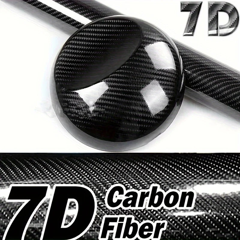 7D Carbon Fiber Car Film Interior Moulding Stickers PU Leath