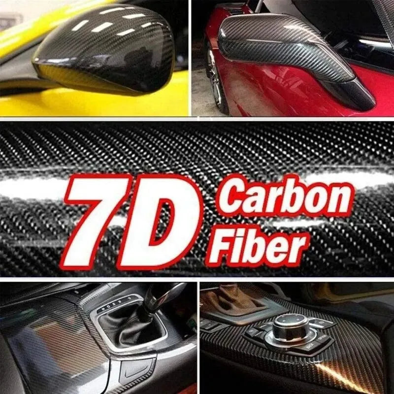 7D Carbon Fiber Car Interior Vinyl Film Decorative Sticker A