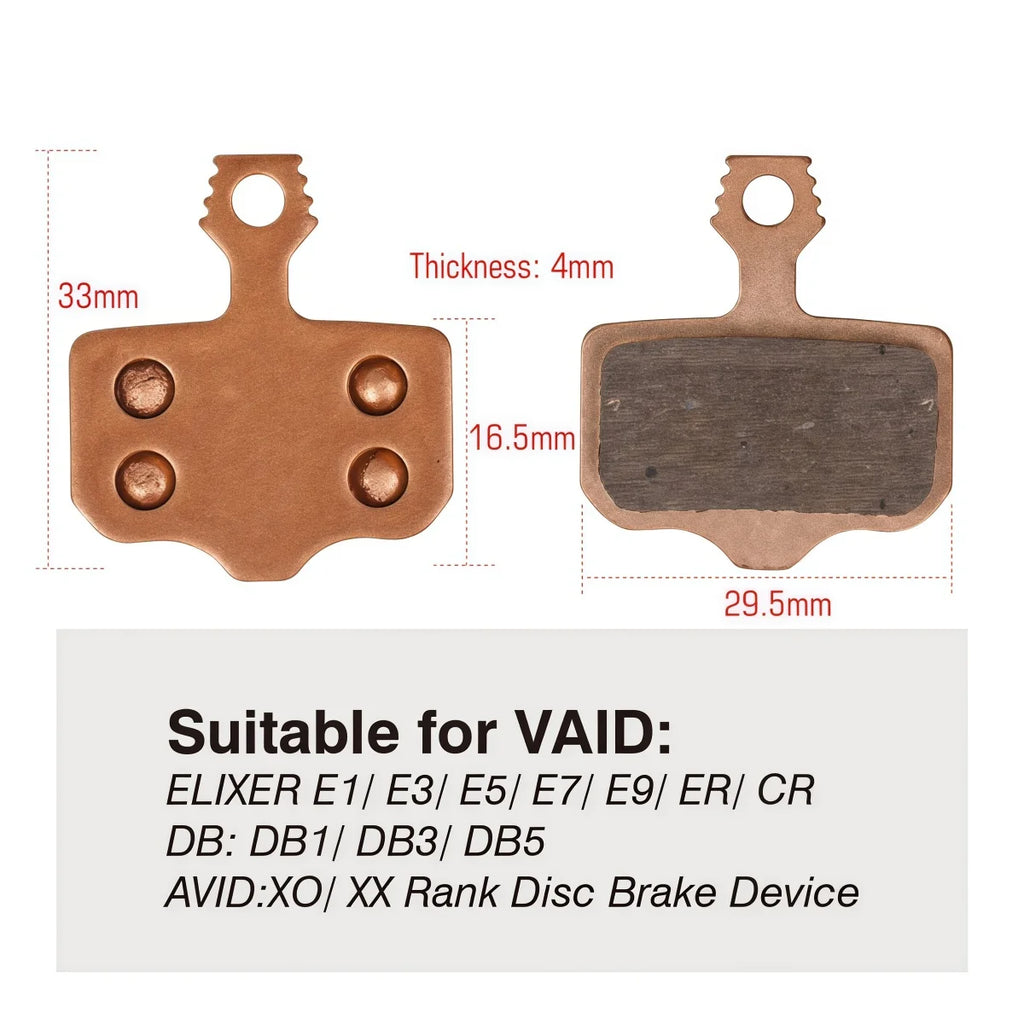SUNTNUR Sintered/Ceramic/Resin MTB Brake Pads - 2 Pair For A