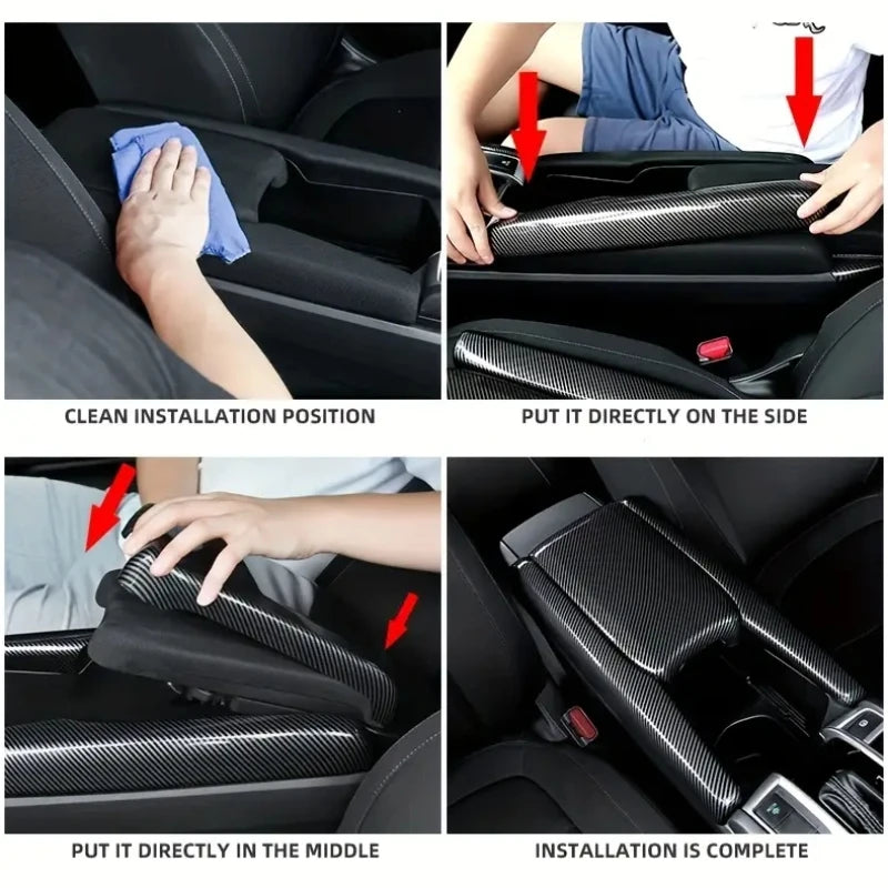 3PCS/Set Car Interior Center Console Armrest Box Panel Trim 