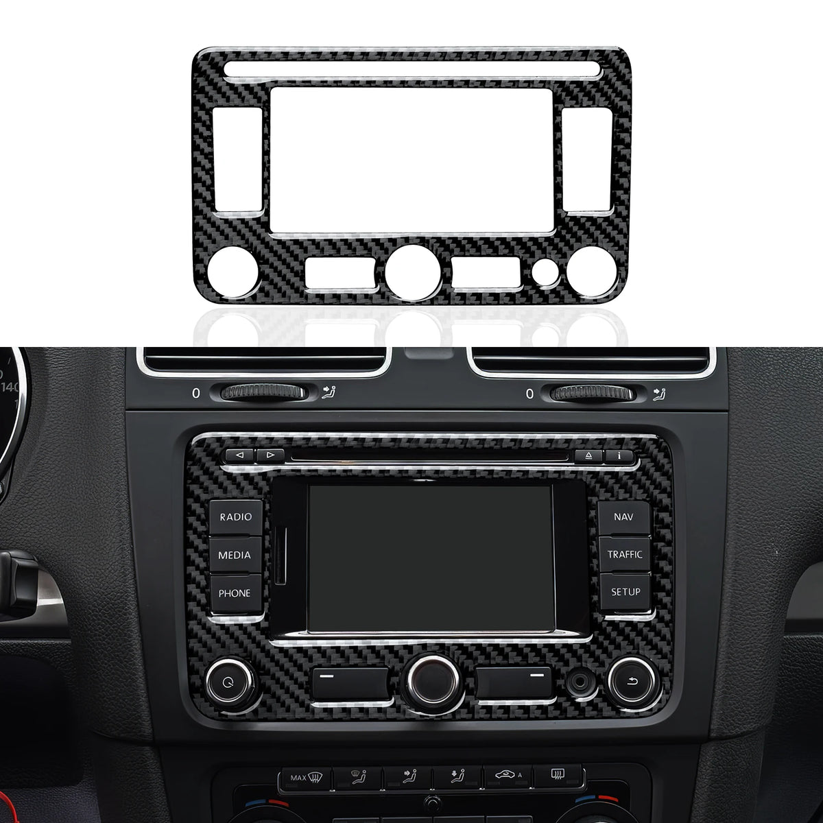 Car Center Console Gear Shift Panel For Volkswagen Golf VI MK6 GTI R Plus (2010-2014) Carbon Fiber Interior Sticker Trim Set Kit