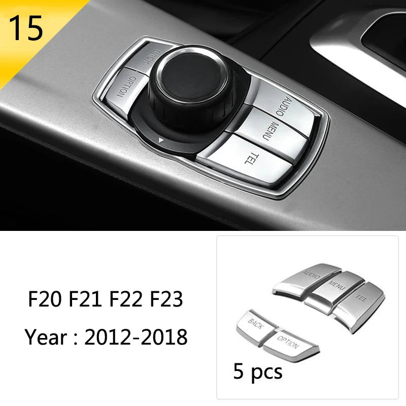 For BMW 1 2 Series F20 F21 F22 F23 Carbon Fiber Car Control CD Panel Cover Trim Air Conditioning Outlet Frame Decoration Sticker