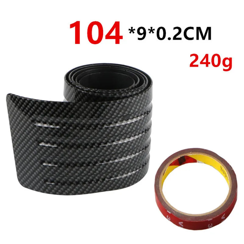 Universal Carbon Fiber Car Trunk Door Guard Strips Sill Plate Protector Rear Bumper Guard Rubber Mouldings Pad Trim Cover Strip