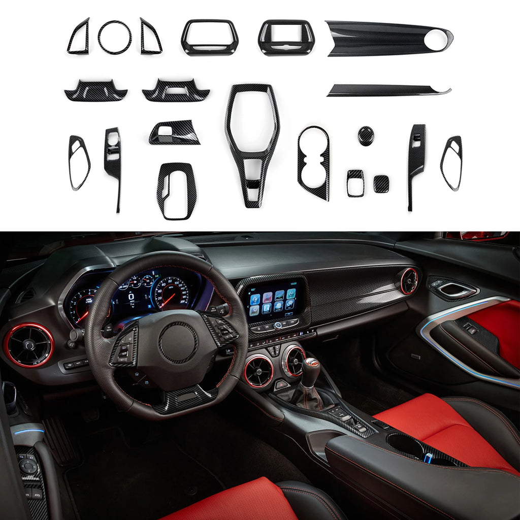 ABS Trim Car Steering Wheel Button Panel Cover Carbon Fiber 