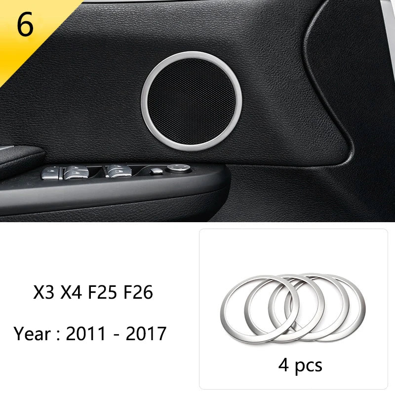 Accessories for BMW X3 X4 F25 F26 Car Inner Gearshift Air Conditioning CD Panel Door Armrest Cover Trim Decorative Car Stickers