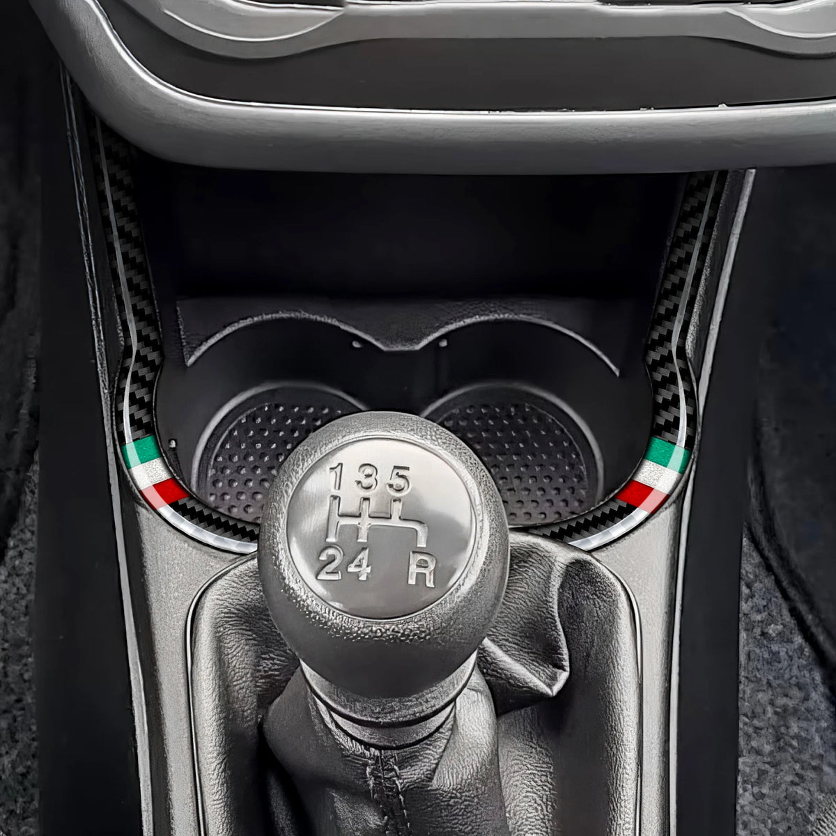 Car Center Console Cup Side Decorative Strips Carbon Fiber S