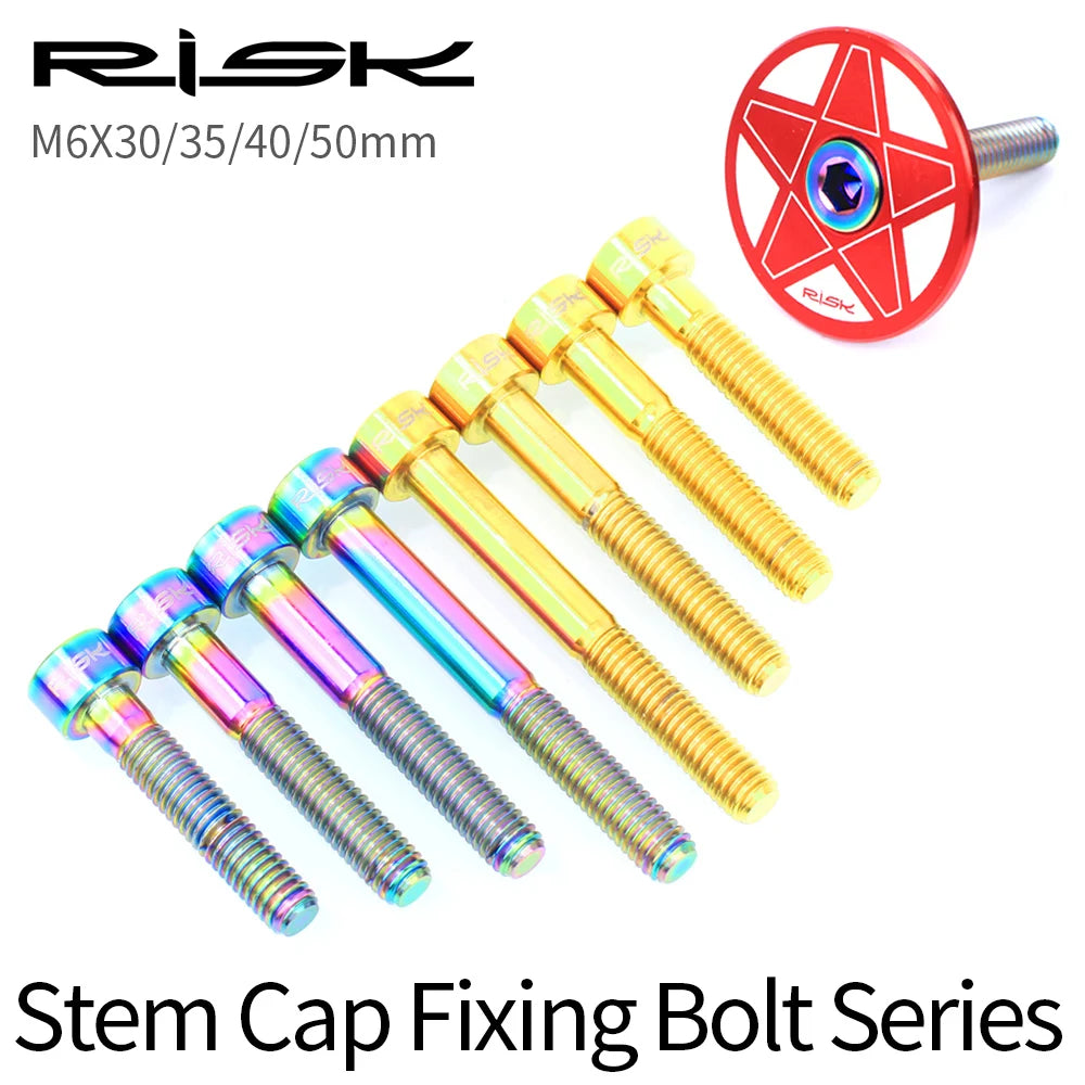 RISK Titanium Bicycle Screw Bike Headset Stem Cap Cover Bolt