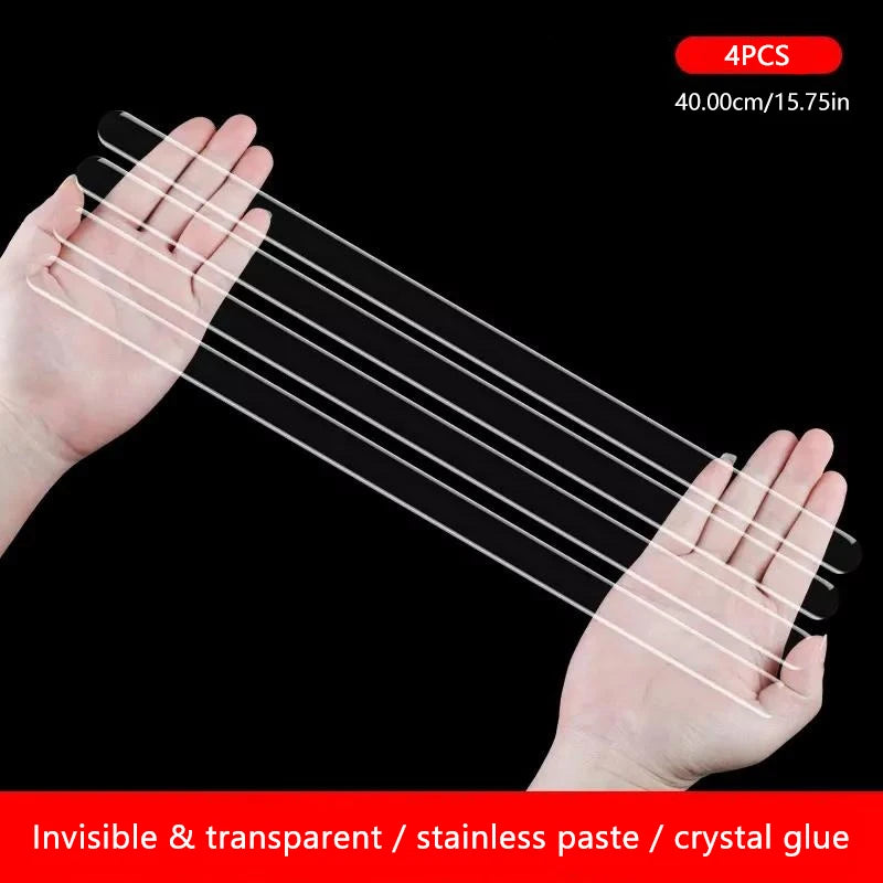 SEAMETAL 4PCS Extended Car Door Bumper Strip Transparent Body Protector Anti-scratch Protective Strip Body Decoration Strips