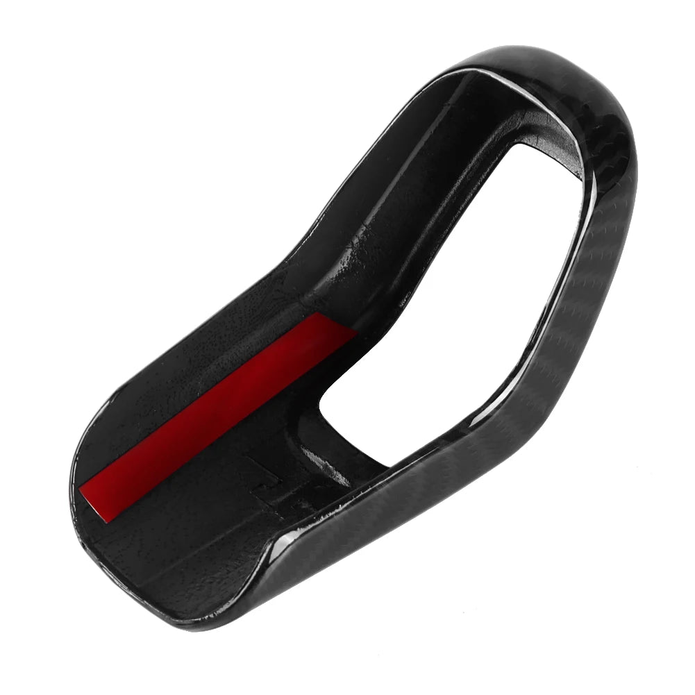 Carbon Fiber Style Car Gear Shift Knob Cover Trim Frame ABS 