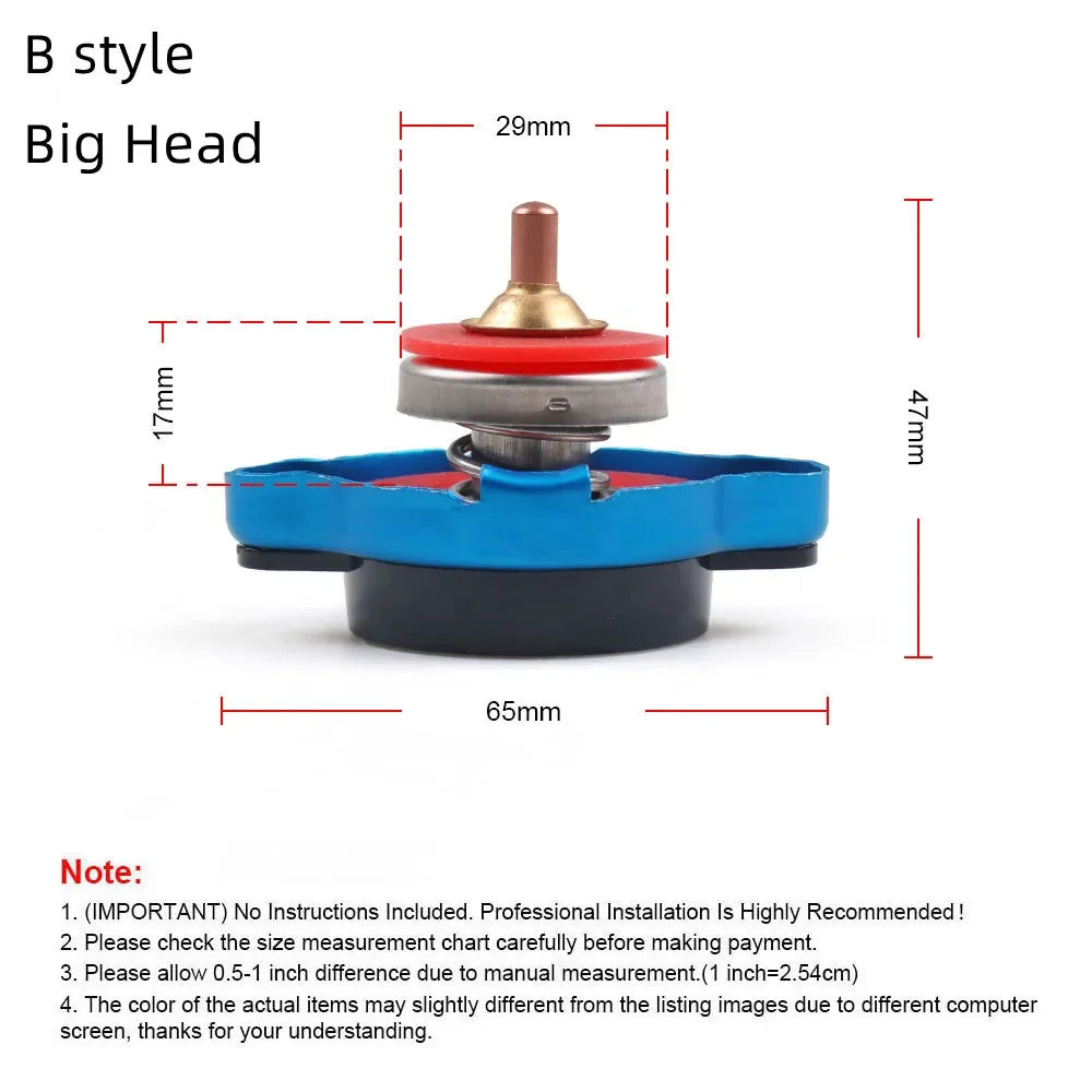 Genuine Car Thermostatic Gauge Radiator Cap 0.9 1.1 1.3 Bar 