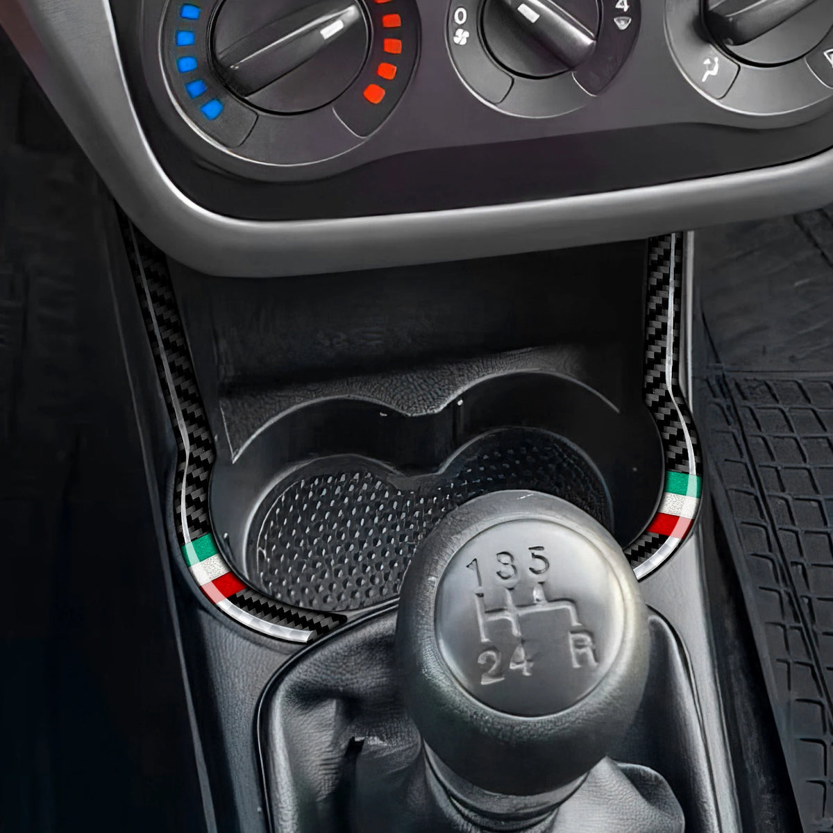 Car Center Console Cup Side Decorative Strips Carbon Fiber S