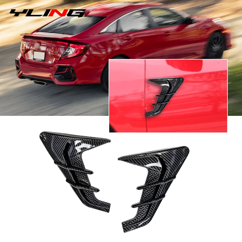 2pcs Universal Car Air Flow Fender Hood Intake Vent Cover Tr