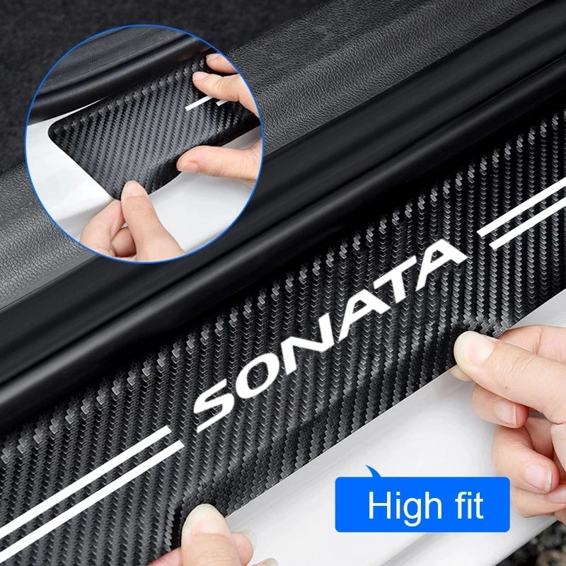 60X7CM Car Door Sill Side Anti Scratch Protector Strip Carbo