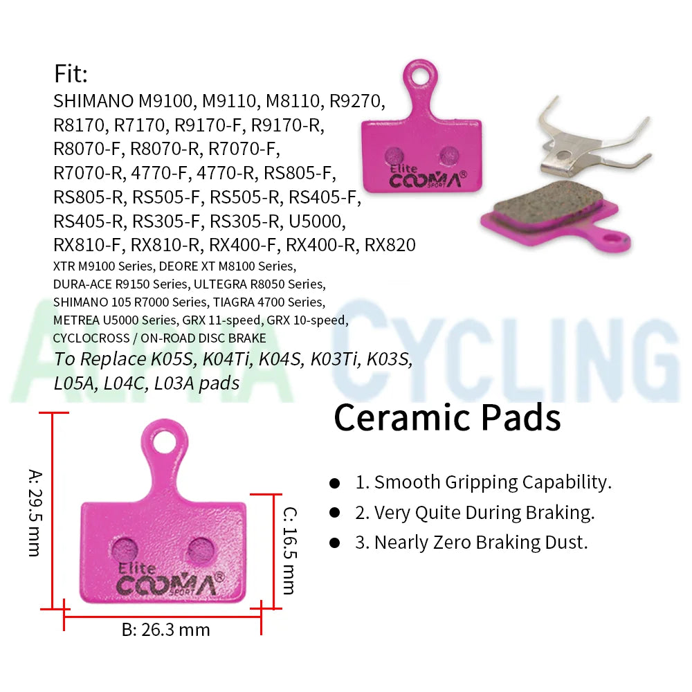 4 Pairs Ceramic Bicycle Disc Brake Pads for SHIMANO XTR M910