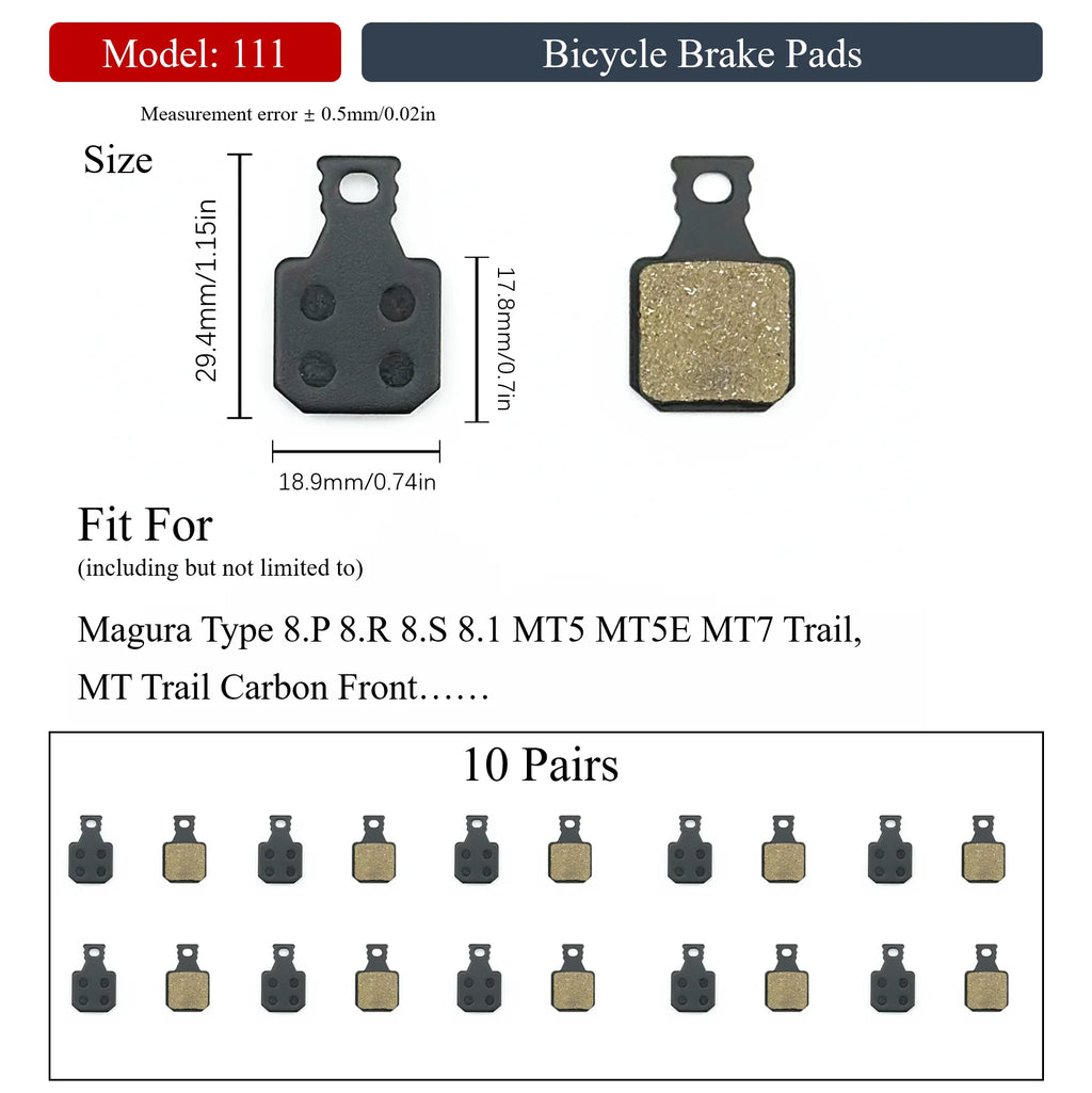 10 Pairs Multiple Models Bike Resin Disc Brake Pads MTB/Road/E-Scooters for Shimano XTR Deore Sram Level Code Guide Magura