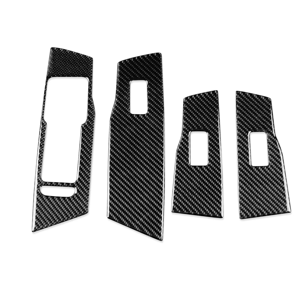 For VolkSwagen VW POLO 2019-2025 Carbon Fiber Window Lifting Gear Shift Console CD AC Trim Car Interior Accessories Sticker