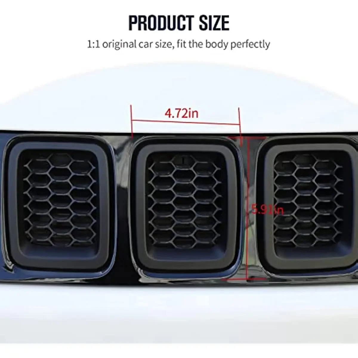 7PCS Car Carbon Fiber Grille Inserts ABS Front Grill Cover F