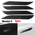 Car Door Handle Anti-scratch Sticker Real Carbon Fiber Trim Fit For Tesla Model 3 S X External Accessories Replacement 4pcs
