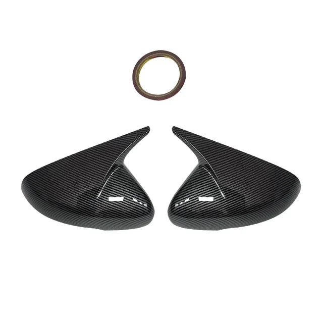 For KIA Stinger 2018-2022 Auto Car Body Side Door Rearview Mirror Cover Sticker Trim ABS Carbon Fiber Style Gloss Black