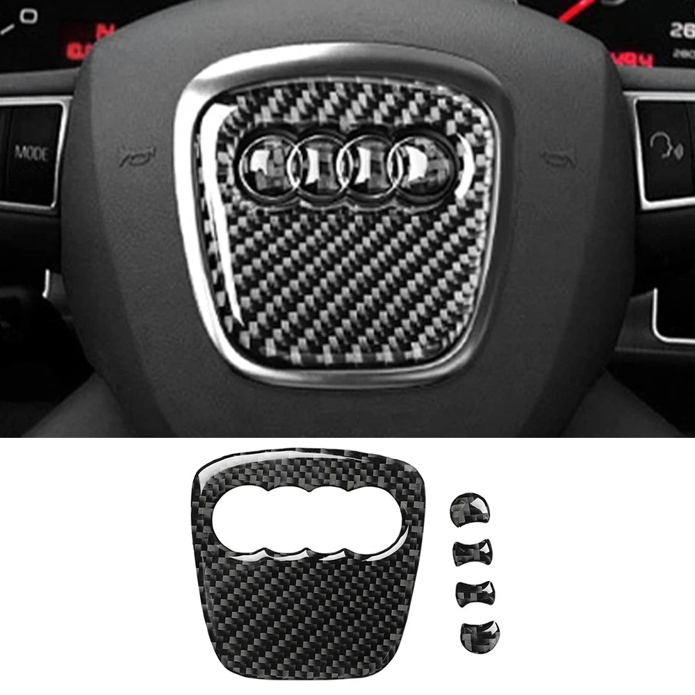 Car Steering Wheel Ring Trim Carbon Fiber Sticker Cover Deco