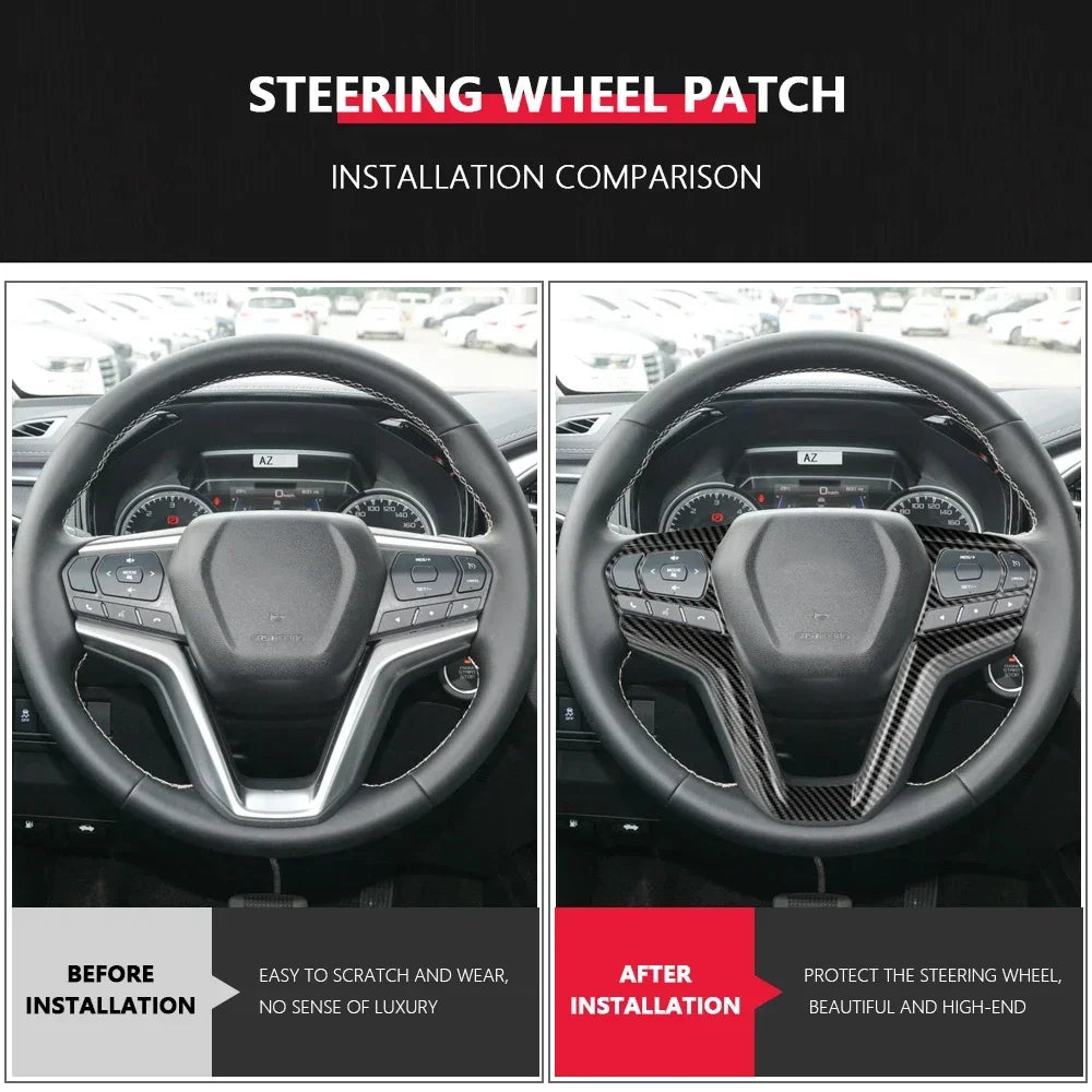 Carbon Fiber Steering Wheel Panel Cover Trim for Isuzu D-Max