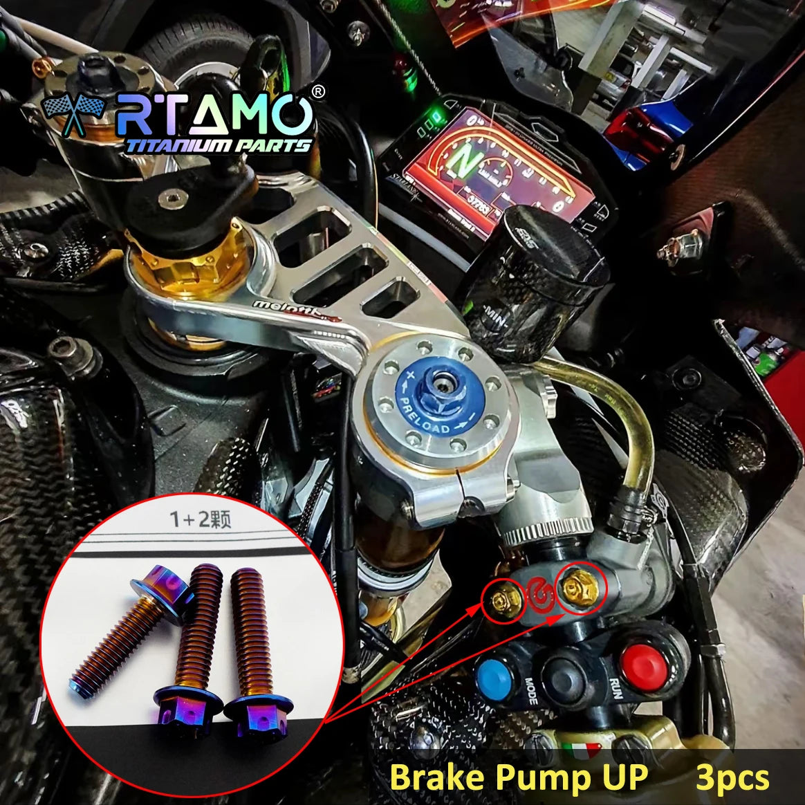 RTAMO Titanium Alloy Bolts for Yamaha YZF-R1 Front Caliper ABS Sensor Brake Disc Oil Tank Side Cover Screw Nuts Pin