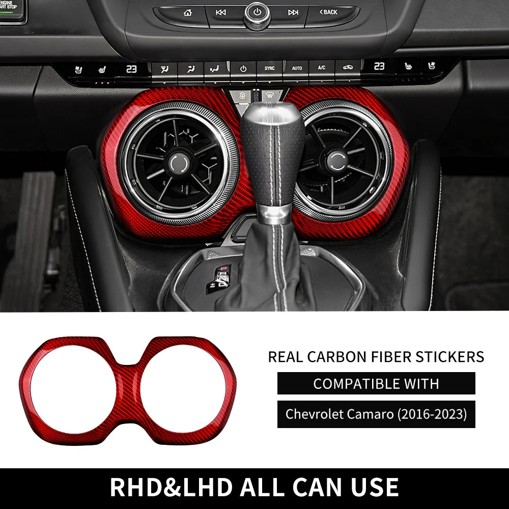 Real Carbon Fiber for Chevrolet Camaro 2016 2017 2018 2019 2020 2021 2022 2023 Car Interior Trim Red Black Accessories Sticker