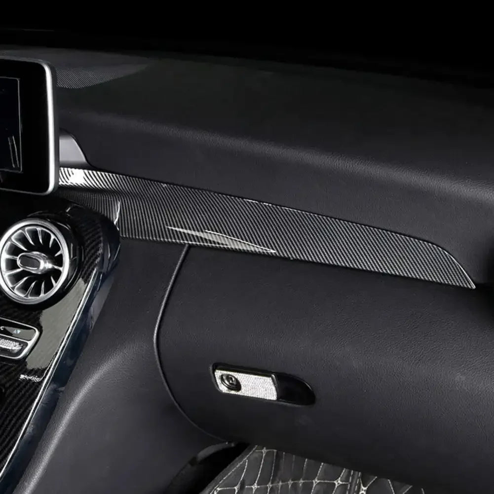 2Pcs Car Carbon Fiber Texture Central Console Dashboard Pane