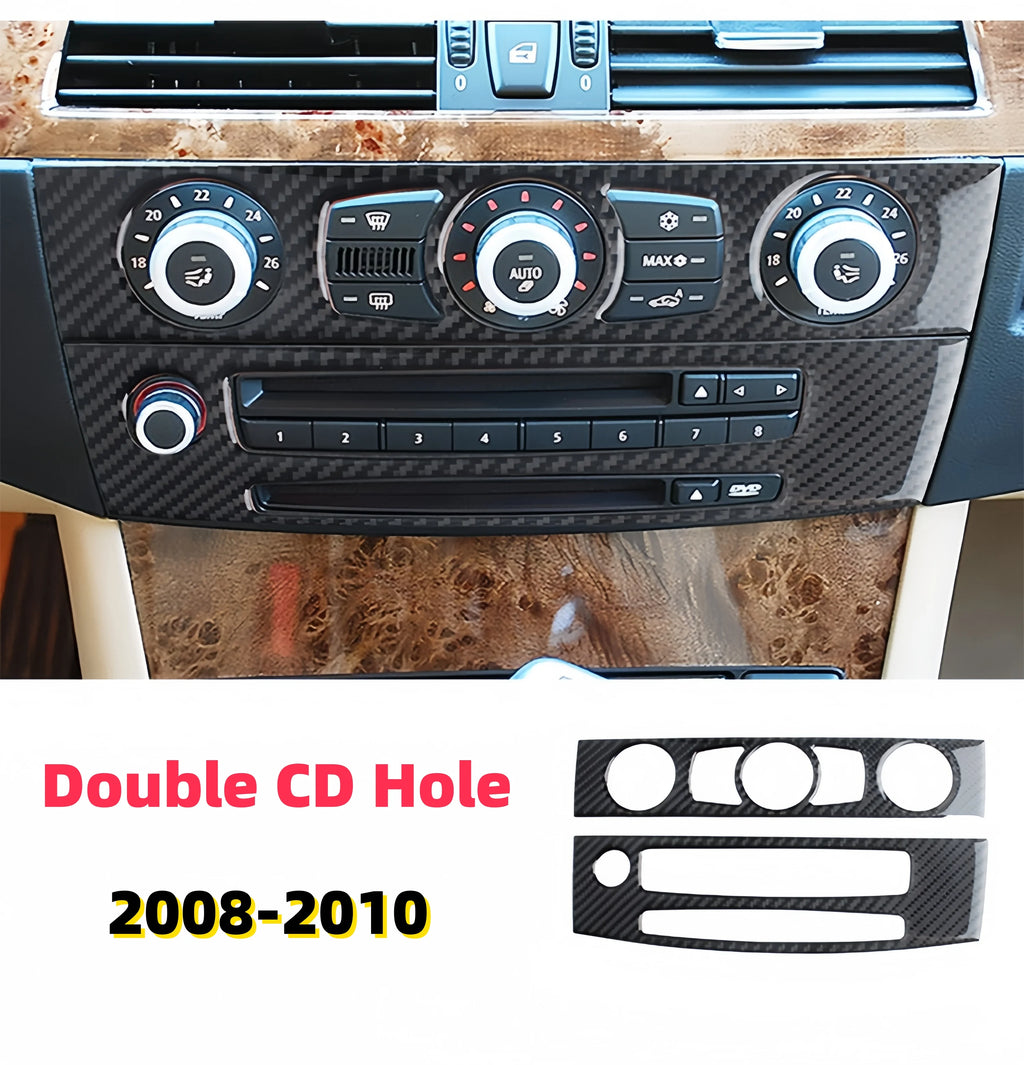 For BMW E60 2004-2010 Carbon Fiber Interior Car Central Console Air Conditioning CD Panel Trim Cover Наклейка На Автомобиль