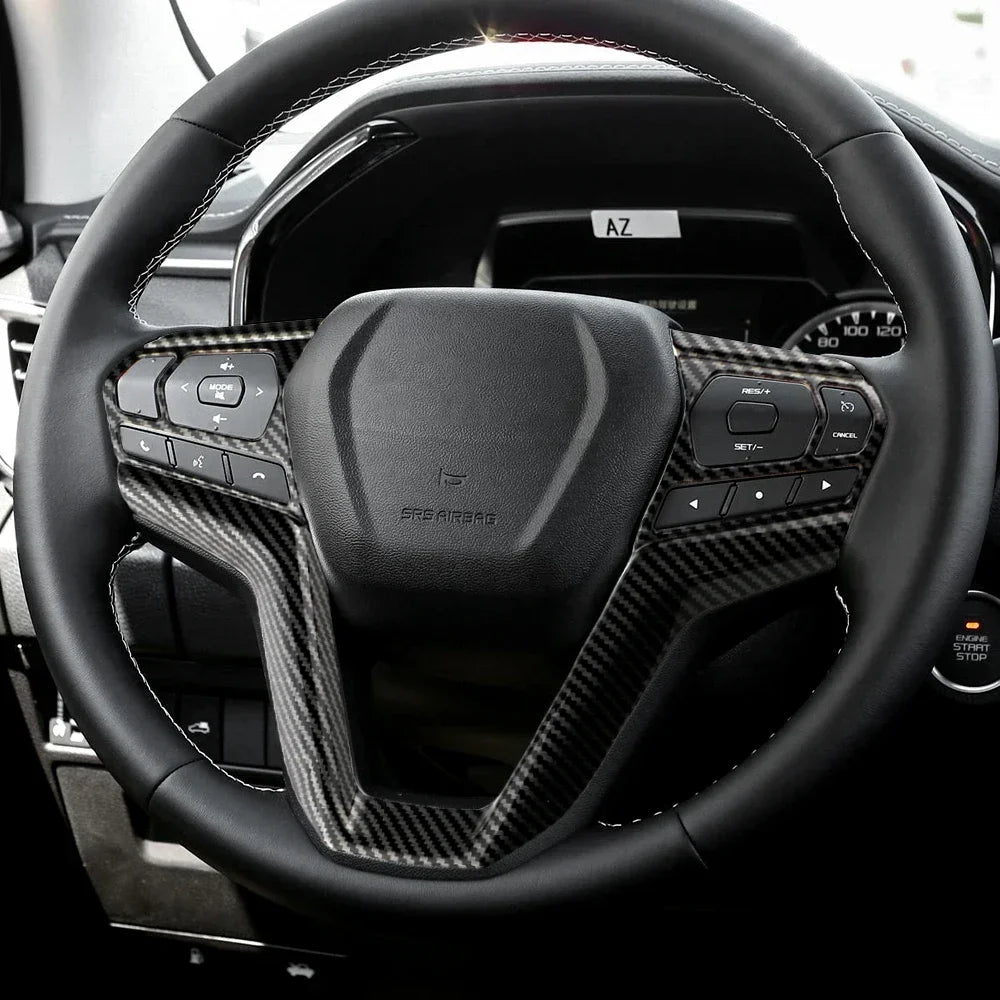 Carbon Fiber Steering Wheel Panel Cover Trim for Isuzu D-Max