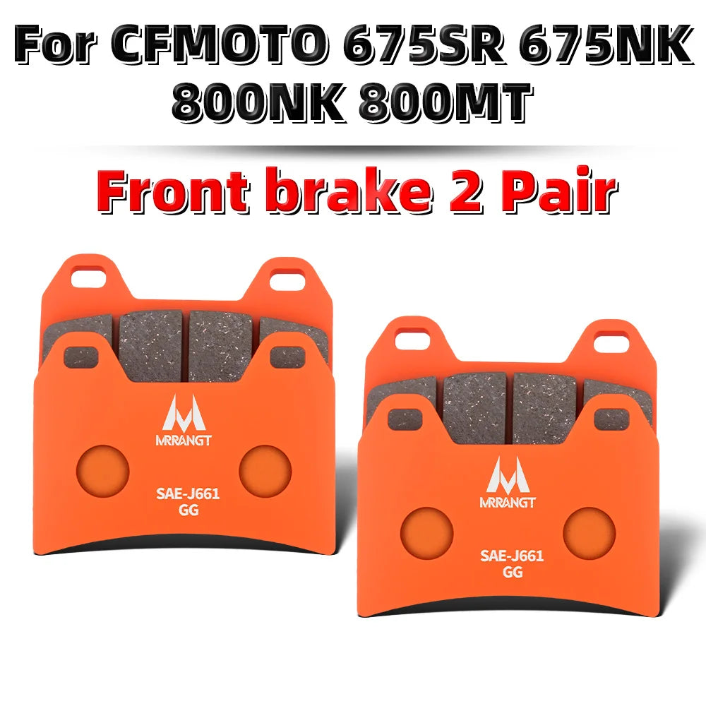 MRRANGT Low Noise High Performance Ceramic Brake Pads Set fit for CFMOTO 700CL-X 700MT 675SR 675NK 500SR 800MT 800NK