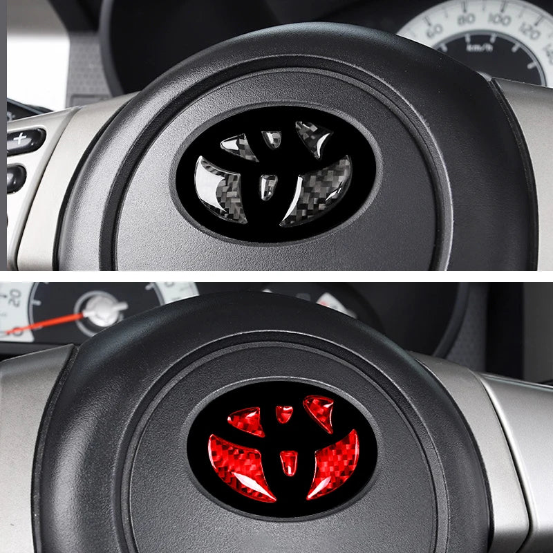 Carbon Fiber Car Steering Wheel Emblem Badge Sticker Glue Tr