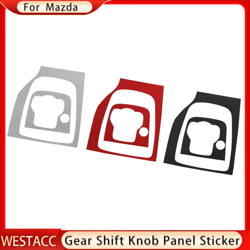 Carbon Fiber Car Gear Head Shift Knob Panel Cover Trim Stick