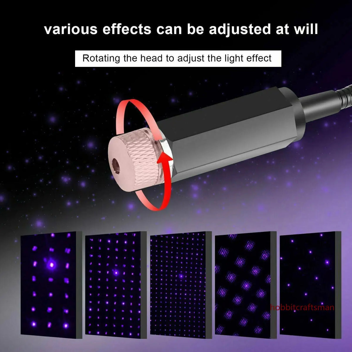 Mini LED Car Roof Star Night Light Projector Atmosphere Gala