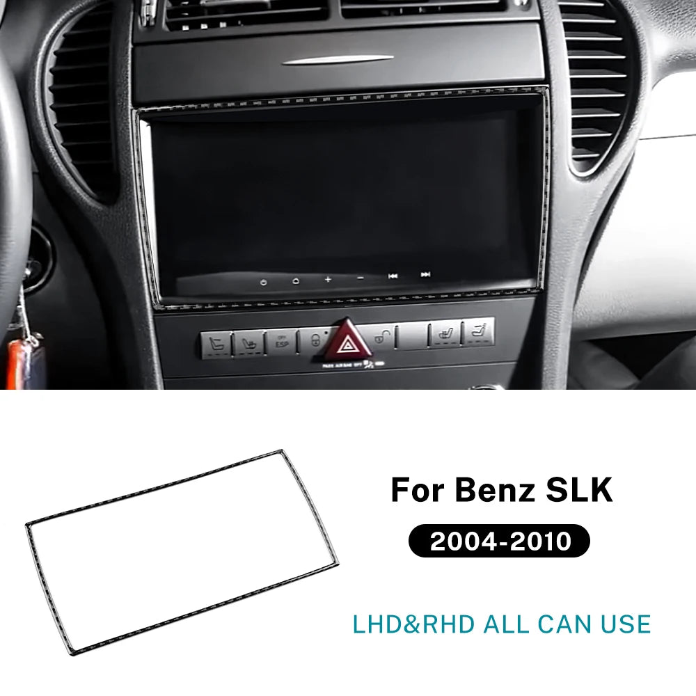 Real Soft Carbon Fiber Trim Sticker For Mercedes Benz SLK R171 2004 2005 2006 2007 2008 2009 2010 Car Central Control AC Panel