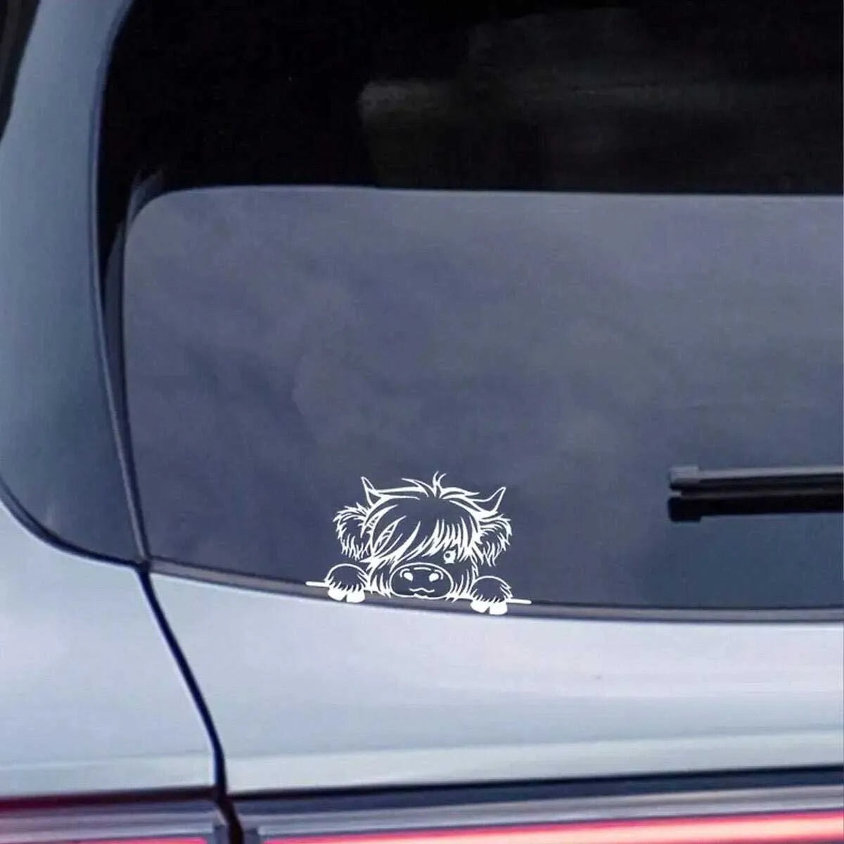 Waterproof Vinyl Stickers - Cute Scottish Highland Cow Self-
