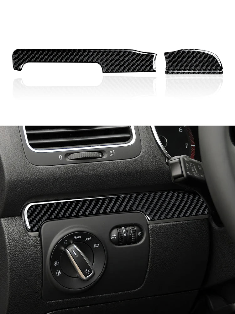 For Volkswagen Golf VI MK6 Plus R GTI (2010-2014) Car Dashboard Left Right Decorative Strips Panel Carbon Fiber Sticker Trim