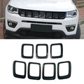 7PCS Car Carbon Fiber Grille Inserts ABS Front Grill Cover F