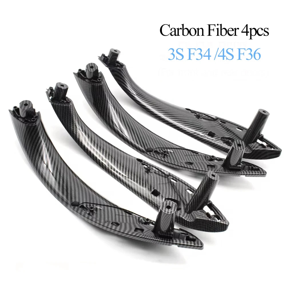 Carbon Fiber Interior Car Asseccories Door Pull Handle with Handle Outer Cover Trim For BMW 3 4 Series F30 F80 F31 F32 F33 F34