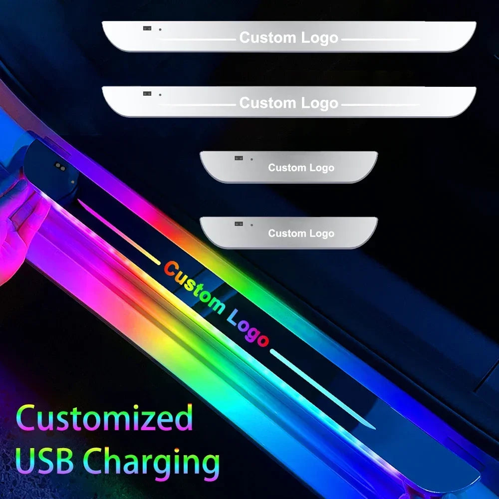 New Customized Car Door Threshold Sill Strip Light Logo Lamp