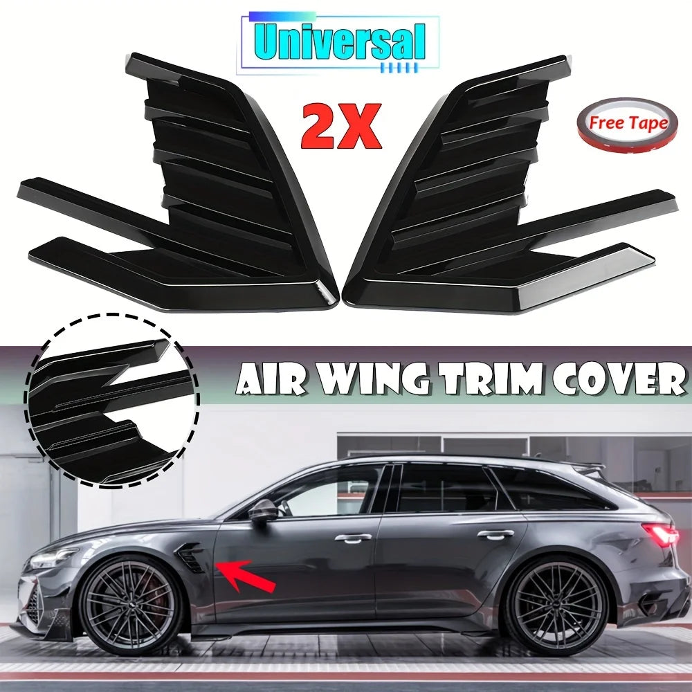 2pcs Universal Car Air Flow Fender Hood Intake Vent Cover Tr
