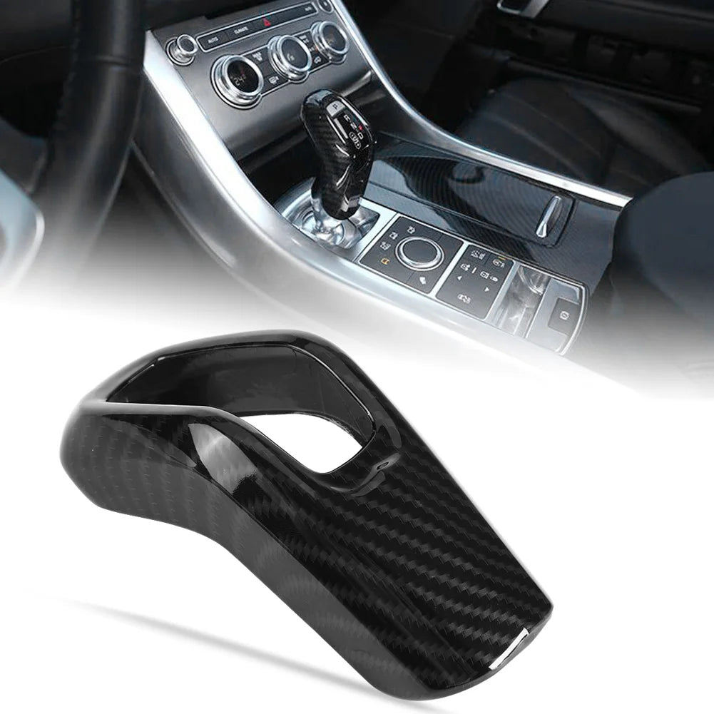 Carbon Fiber Style Car Gear Shift Knob Cover Trim Frame ABS 