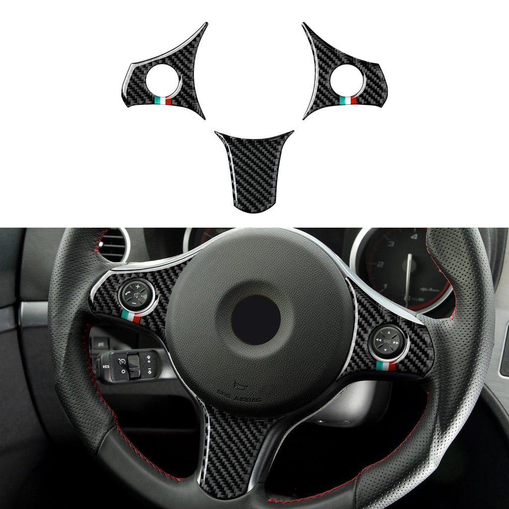 For Alfa Romeo 159 Brera Spider (2004-2011) Trim Accessories Car Steering Wheel Panel Cover Carbon Fiber Interior Stickers
