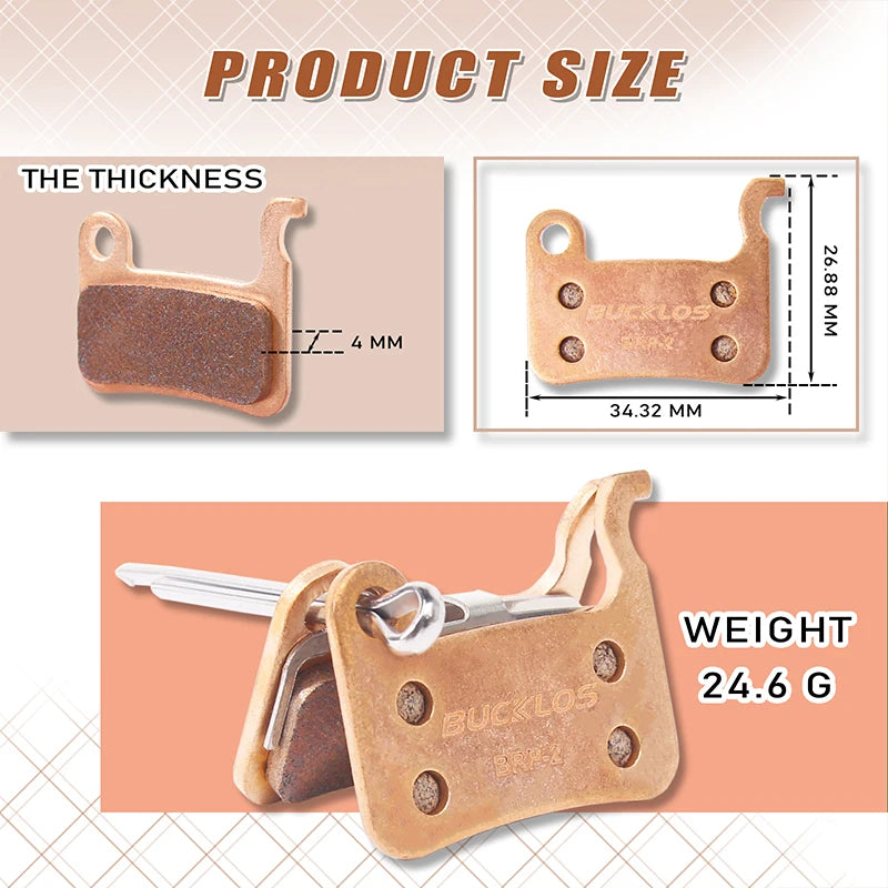 BUCKLOS Sintered-Metal MTB Brake Pads for M06 M07 Bicycle Hy