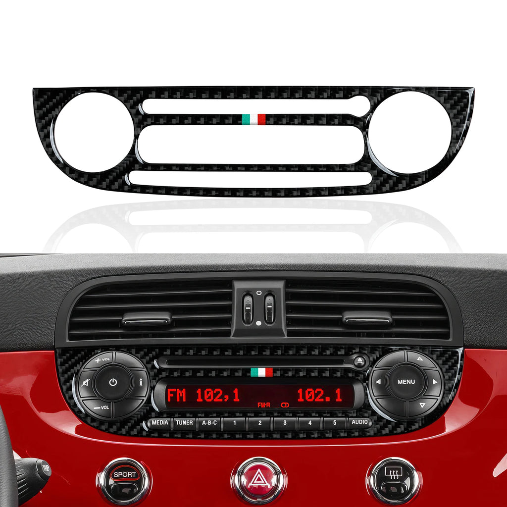 Car Center Console Gear Shift Panel Trim Accessories For Fiat Abarth 500 500C 500e 595C 695 C Carbon Fiber Interior Sticker.