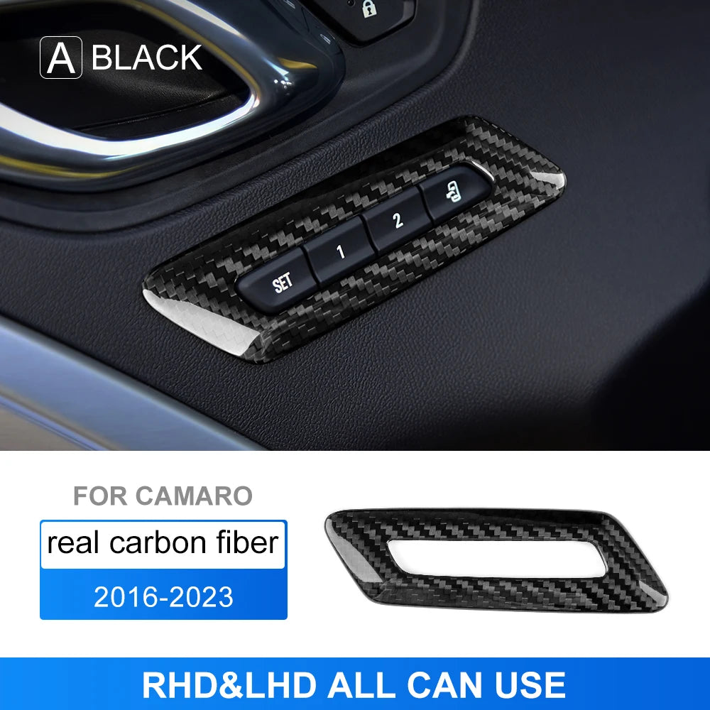 Real Carbon Fiber for Chevrolet Camaro 2016 2017 2018 2019 2020 2021 2022 2023 Car Interior Trim Red Black Accessories Sticker